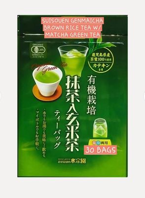 ORGANIC GENMAICHA BROWN RICE TEA WITH MATCHA GREEN TEA 30 TEA BAGS/POUCH ORGANIC GENMAICHA BROWN RICE TEA WITH MATCHA GREEN TEA 30 TEA BAGS/POUCH
