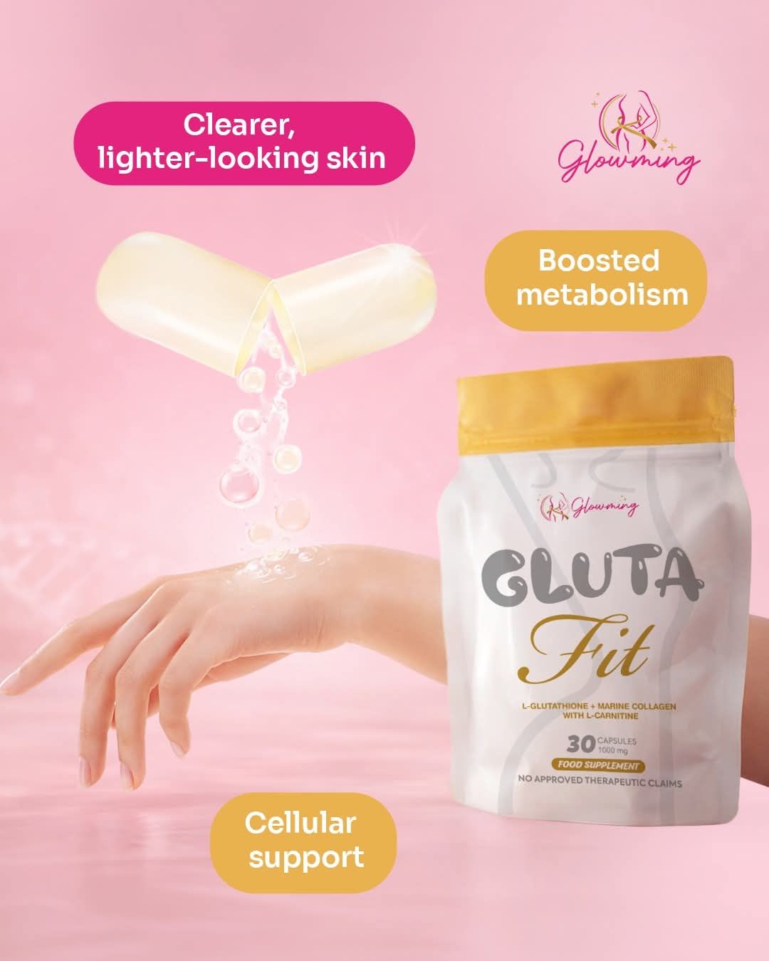 CC GLOWMING GLUTA FIT 30 CAPS EXP NOV 25.2027