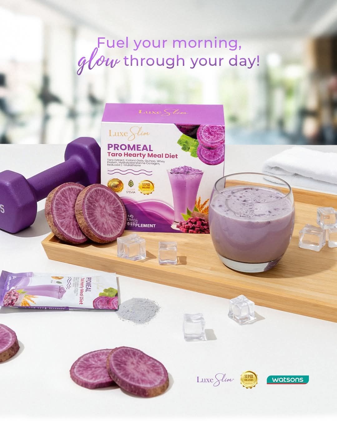 LUXE SLIM PROMEAL TARO 10 SACHETS EXP DEC 31.2026