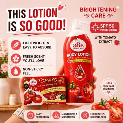 888 TOMATO GLUTA 20X WHITENING LOTION SPF50+  520ML