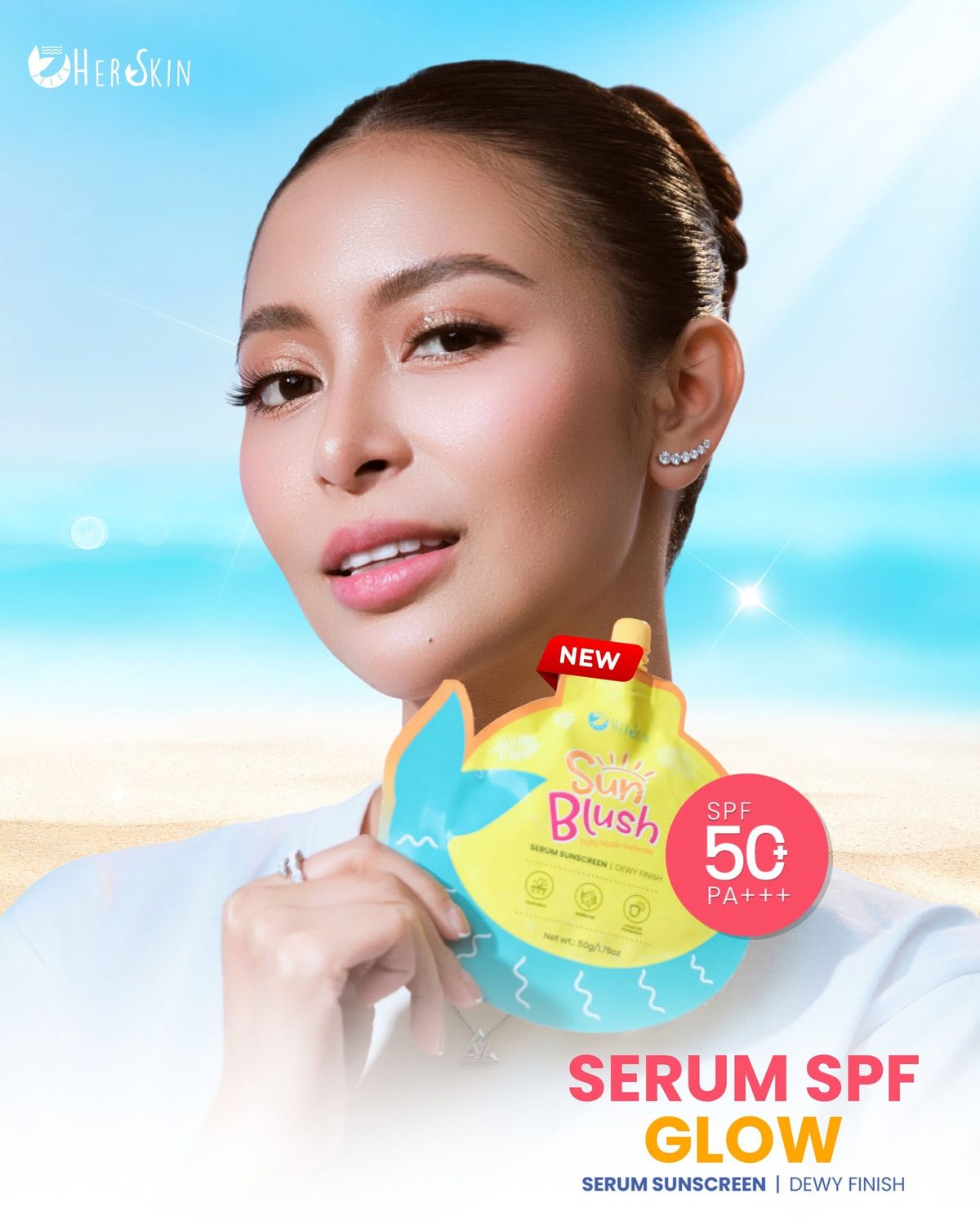 HERSKIN SUNBLUSH SUNSCREEN  SPF50+ PA++++ 50 GRM EXP MAY 21.2028
