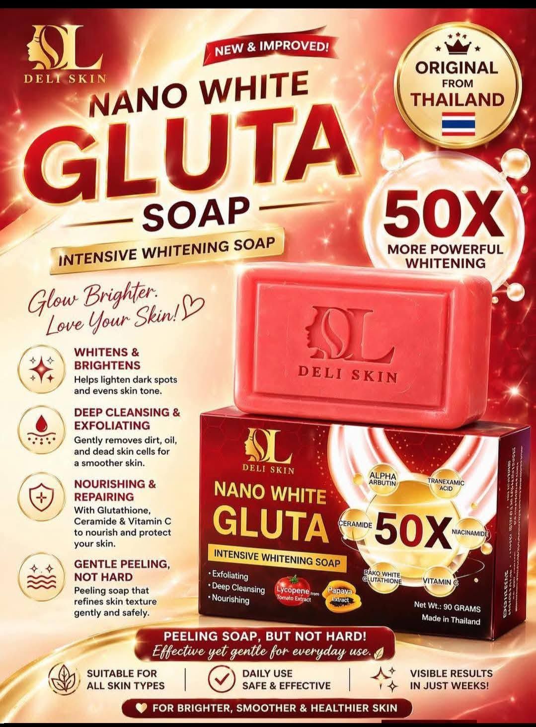 DELI SKIN GLUTA SOAP 20X FASTER WHITENING SOAP 150GRM DELI SKIN GLUTA SOAP 20X FASTER WHITENING SOAP 150GRM