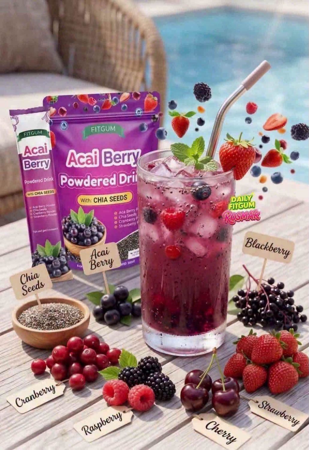 FITGUM ACAI BERRY JUICE 10 SACHETS EXP OCT 21,2028 FITGUM ACAI BERRY JUICE 10 SACHETS EXP OCT 21,2028