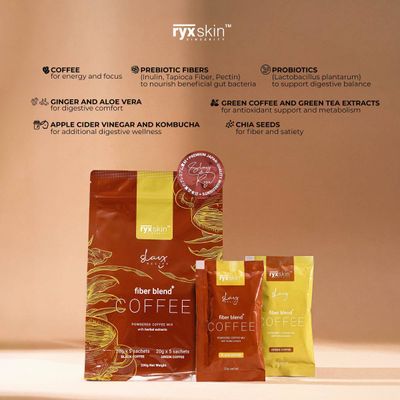 RYXSKIN FIBER BLEND COFFEE 10 SACHETS EXP JULY 30,2028