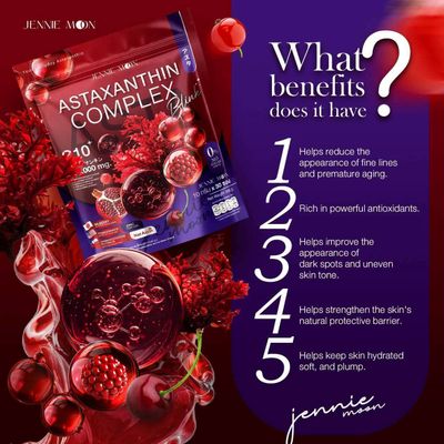 JENNIE MOON ASTAXANTIN COMPLEX JUICE 30 SACHETS EXP AUG 21.2028
