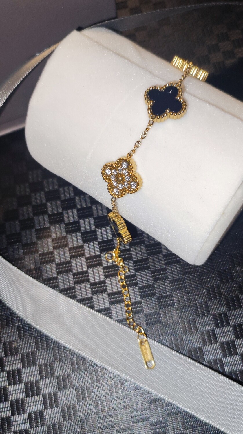 Bracelet trèfle brillant