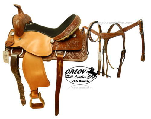 Orlov Hill Leather CO.® Barrel 4 piece saddle set Save 12&quot; thru 16&quot;