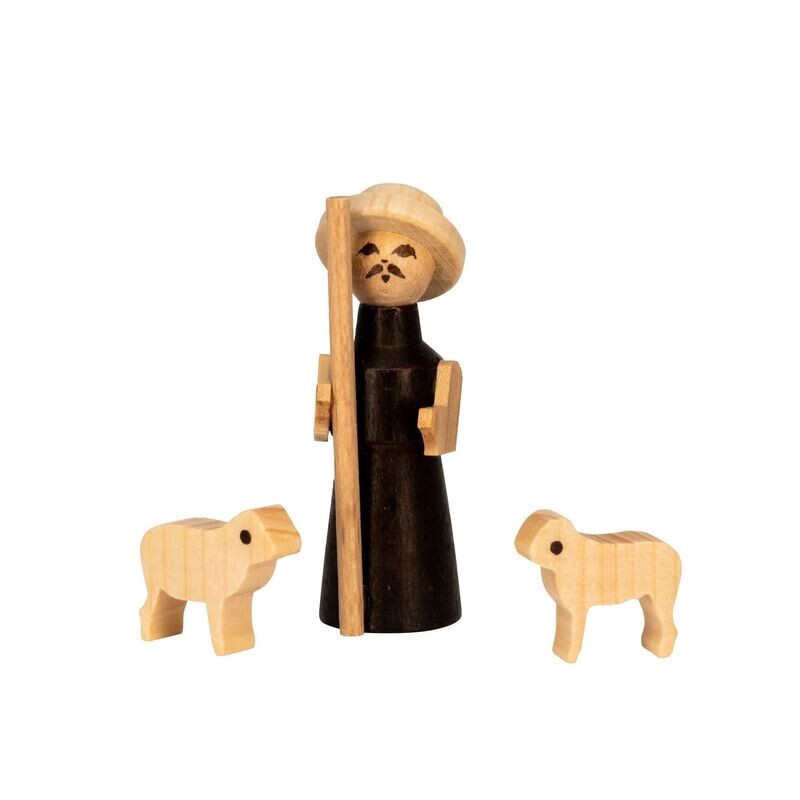 Miniatur Schäfer mit Schafen
