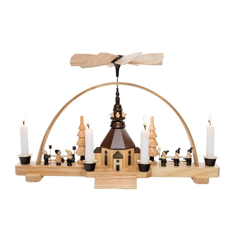 Schwibbogenpyramide Seiffener Kirche