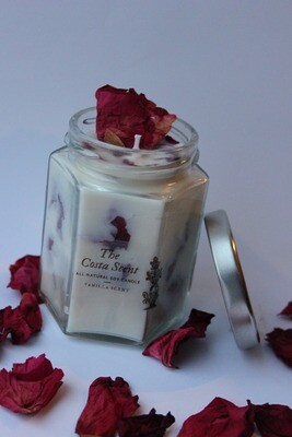 Rose Petal Embedded Candle