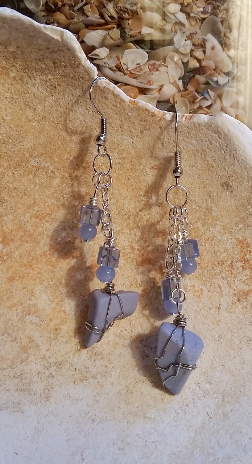 Light Blue Czech Glass Cubes and Sea Tile Chips