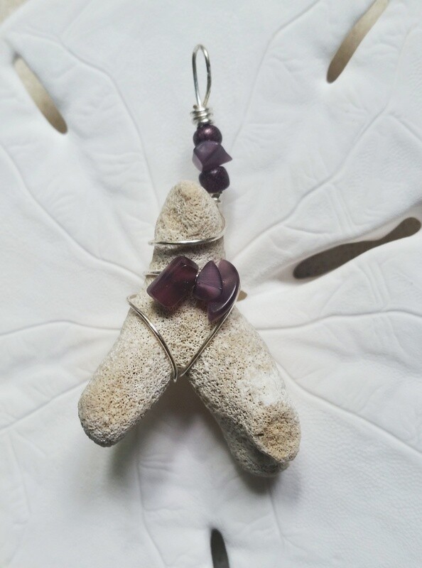 Coral and Amethyst Pieces
