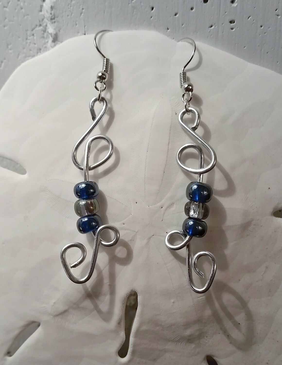 Twisted Silver with Glass Beads