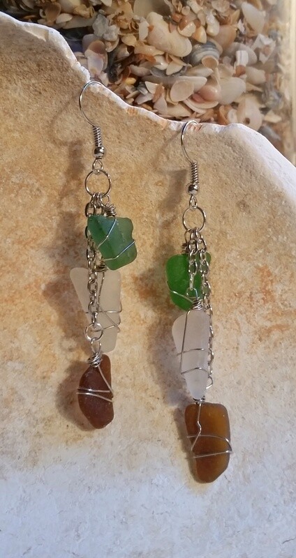 Sea Glass Dangle Earrings