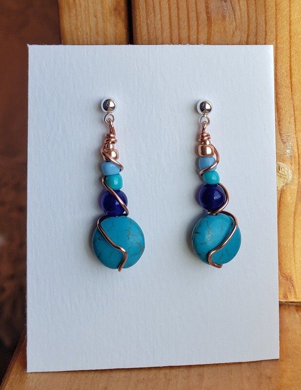 Turquoise and Blue Studs