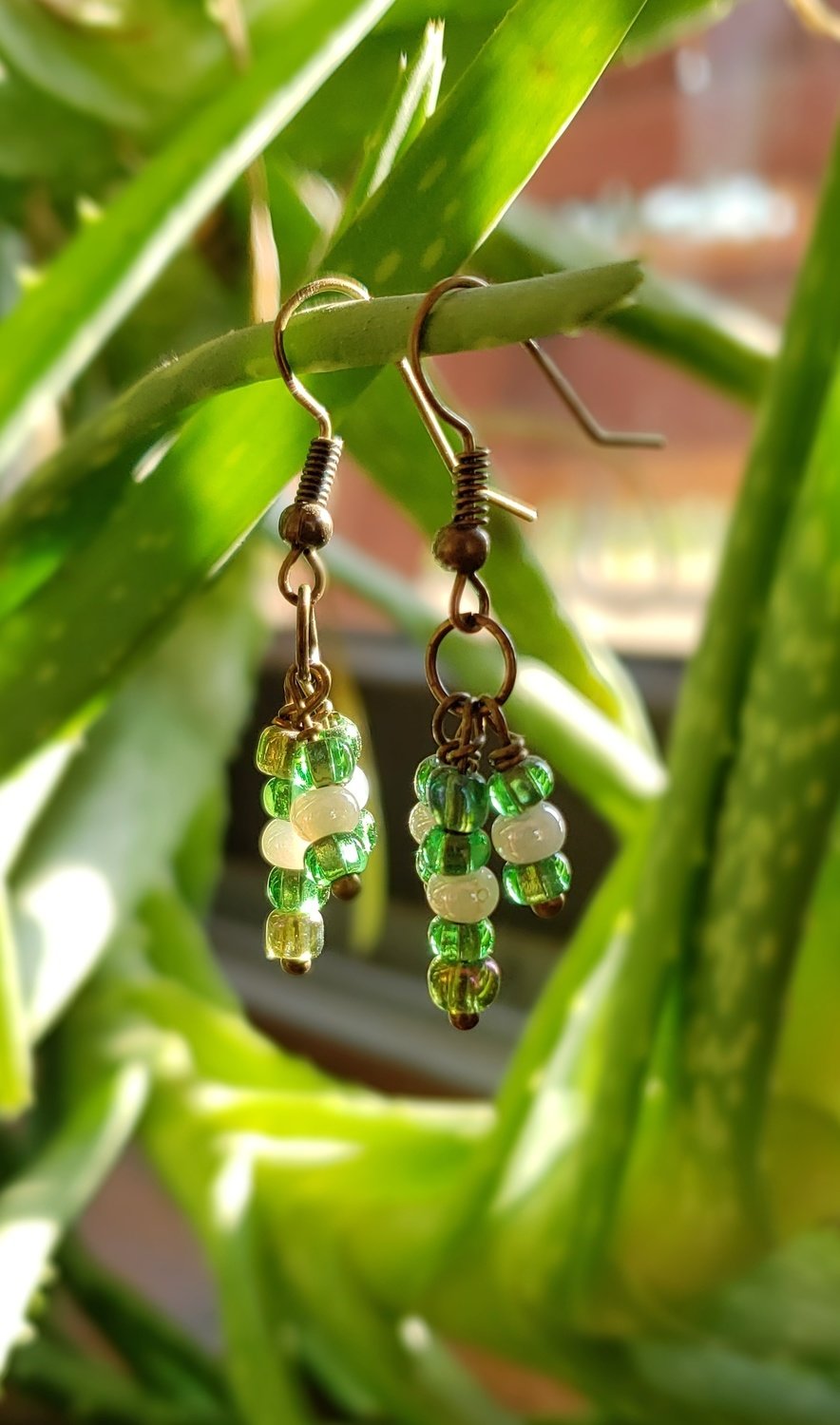 Green Glass Beads