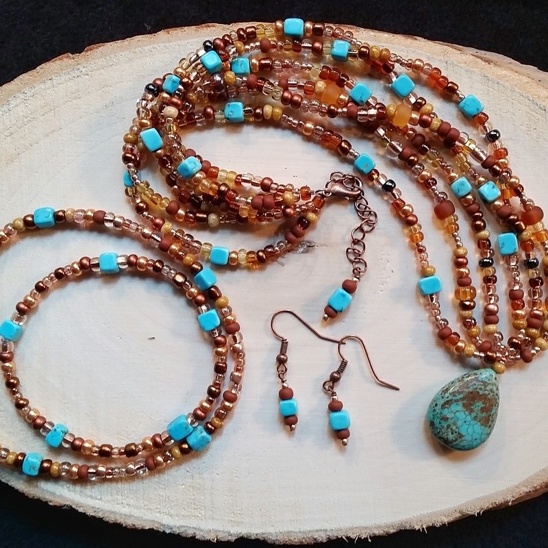 Turquoise and Browns Set