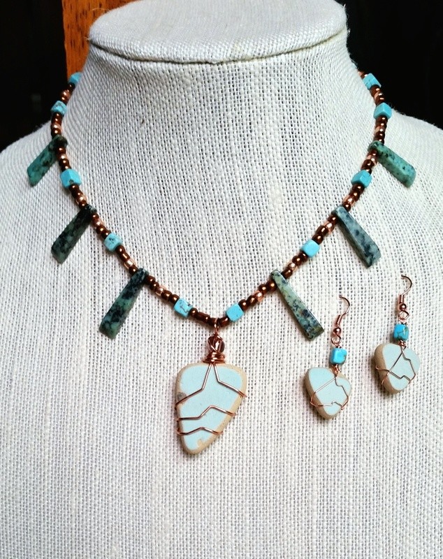 Sea Tile and Turquoise Stone