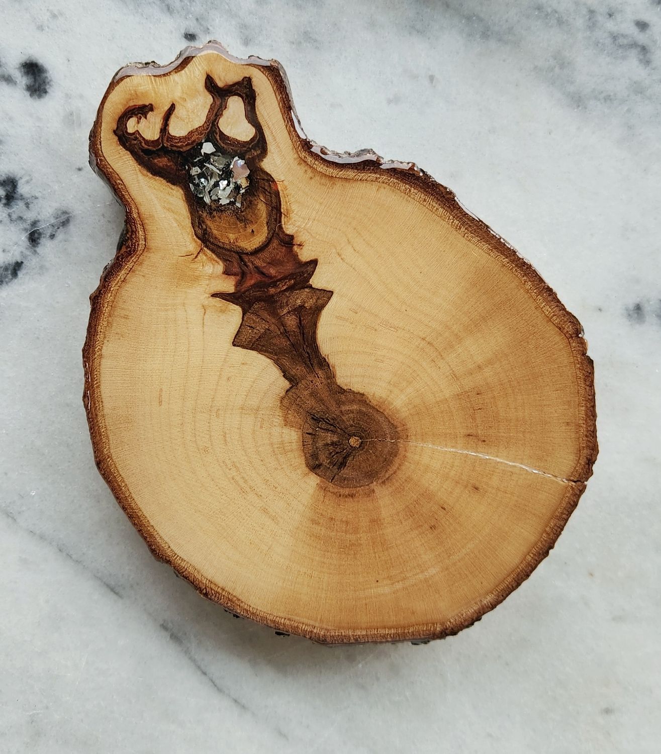 Maple Coaster with Mirror Accents