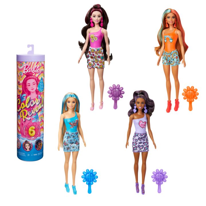 Barbie Color Reveal Rainbow With 6 Surprises, Color-Change Bodice