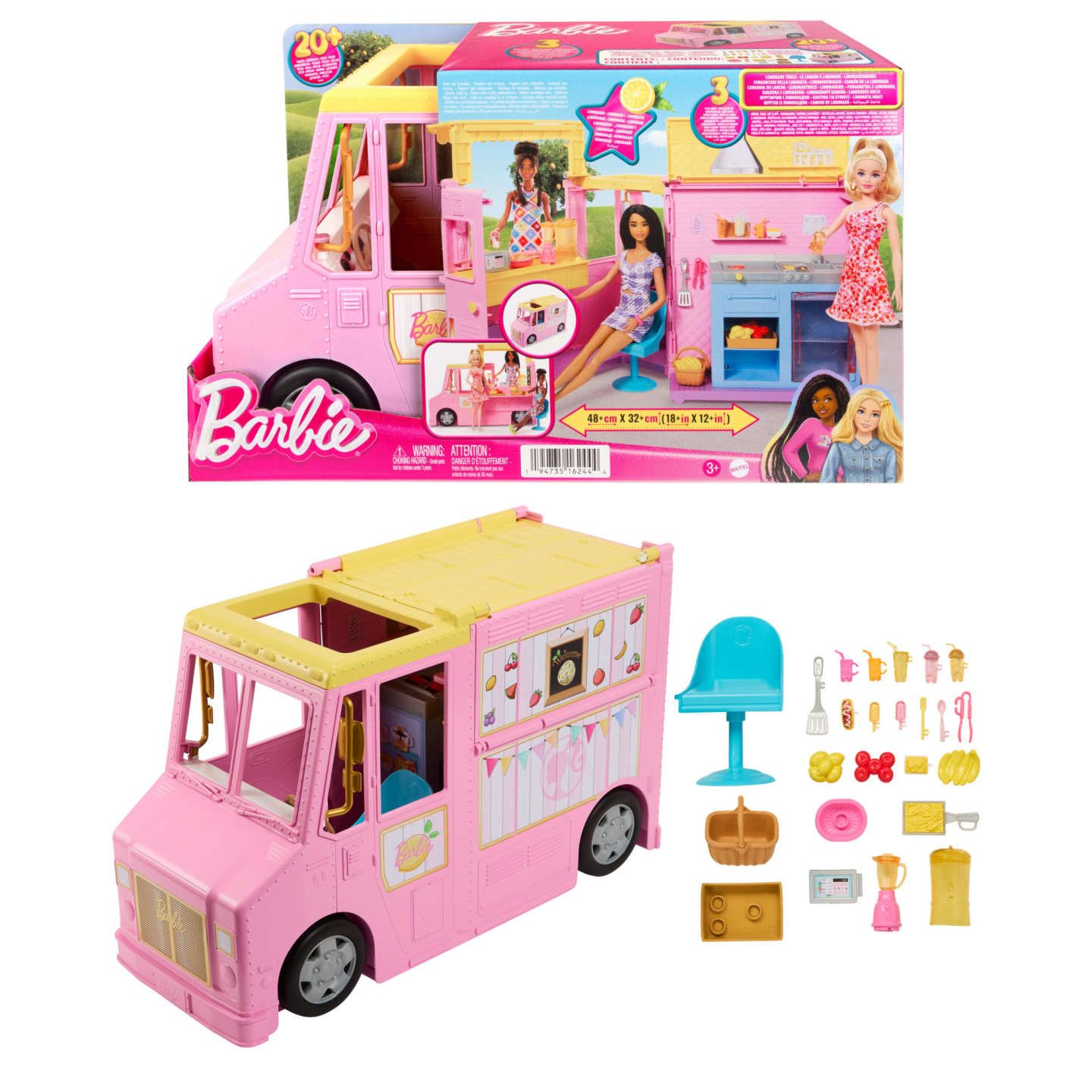 Barbie Lemonade Truck Playset With 25 Pieces