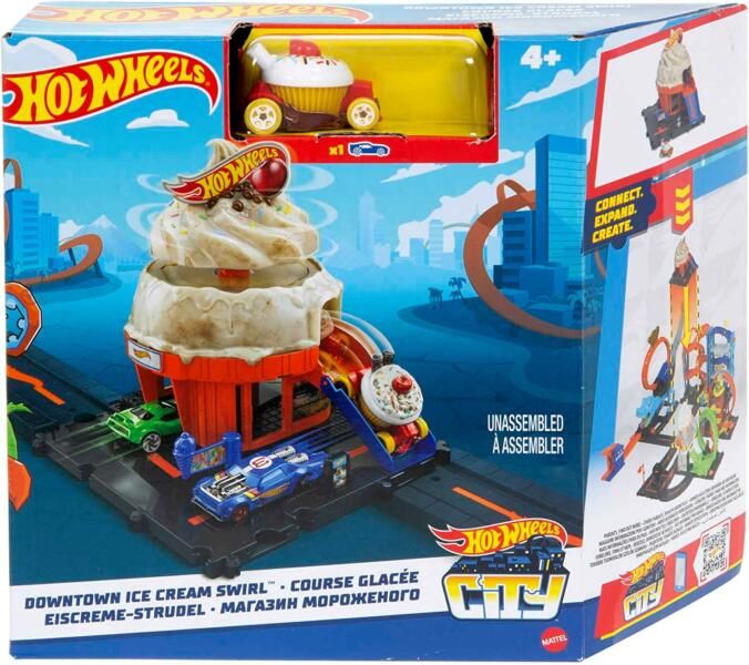 Hot Wheels City Downtown – Ice Cream Shop Track Set