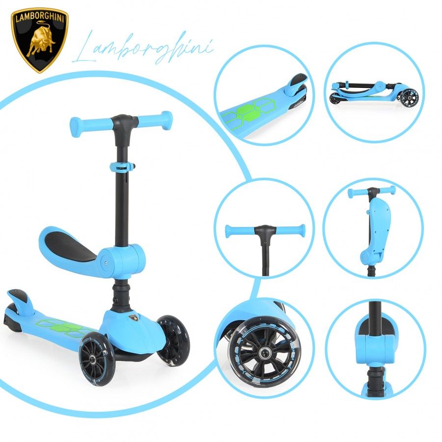 LAMBORGHINI ТРОТИНЕТ 2 ВО 1 BLUE