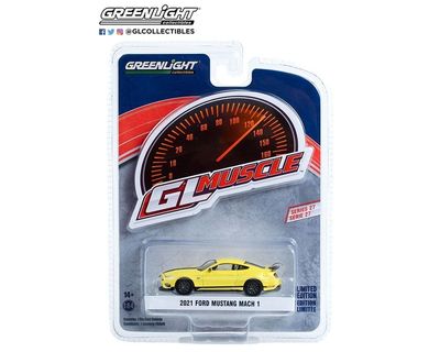1/64 Grabber Yellow 2021 Ford Mustang Mach 1 Muscle Series