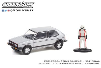 1:64 1976 Volkswagen Golf MkI GTI with Race Car Driver - Silver Solid Pack