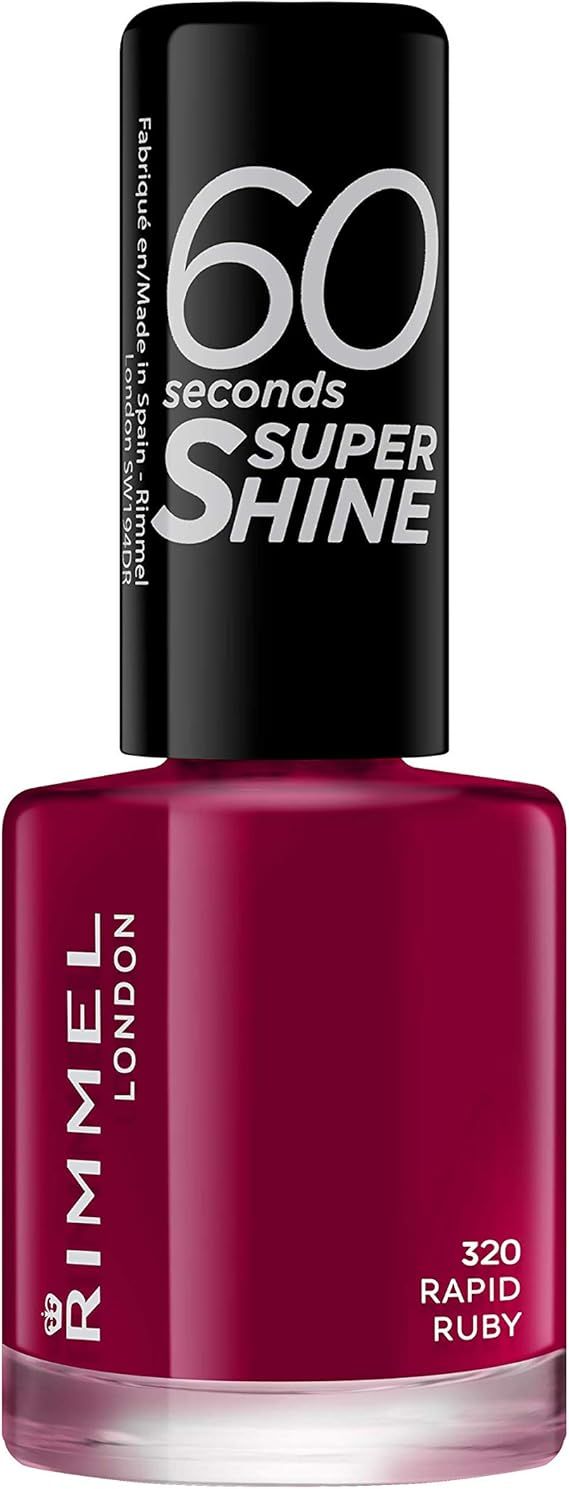 RIMMEL 60 Seconds Super Shine Nail Polish 320 Rapid Ruby лак за нокти