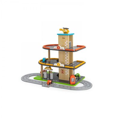 VIGA ДРВЕНА ИГРАЧКА БЕНЗИНСКА СТАНИЦА И ПАРКИНГ