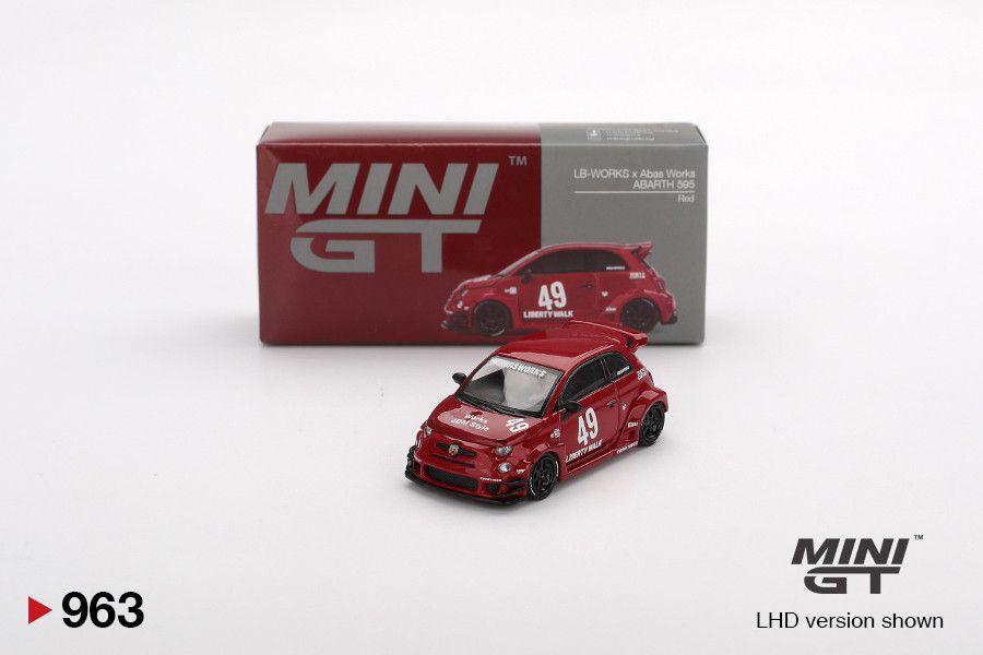 1:64 Fiat Abarth 595 #49 LB-WORKS x Abas Red 2024 (LHD) - MINI GT