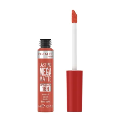 RIMMEL Lasting Mega Matte 600 Coral Sass течен кармин за усни