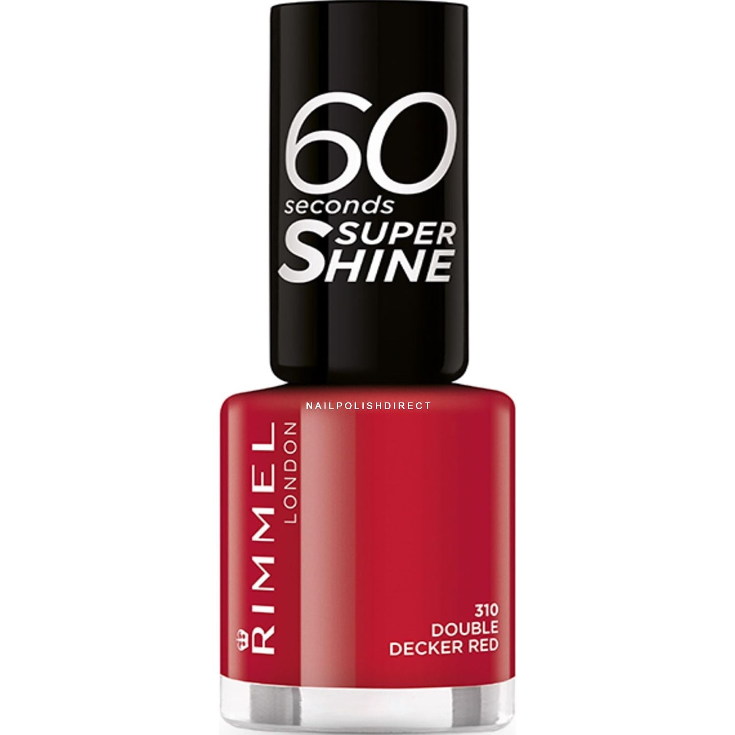 RIMMEL 60 Seconds Super Shine Nail Polish 310 Double Decker Red лак за нокти