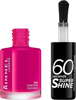 RIMMEL 60 Seconds Super Shine Nail Polish 323 Fun Time Fuchsia лак за нокти