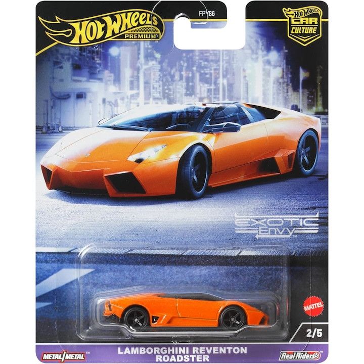 1:64 Lamborghini Reventon Roadster, Orange, 2/5 - Hot Wheels