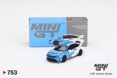 1:64 Honda Civic Type R #3 Pace Car 2023 Blue (LHD) - MINI GT