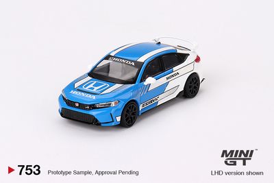 1:64 Honda Civic Type R #3 Pace Car 2023 Blue (LHD) - MINI GT