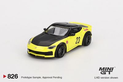 1:64 Nissan Z LB NATION WORKS Ikazuchi Yellow 2024 (LHD) - MINI GT