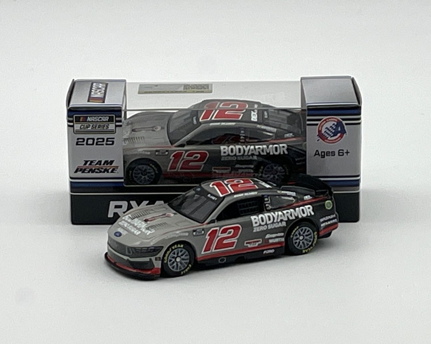 1:64 Ford Mustang #12 Ryan Blaney, Bodyarmor Zero Sugar, Grey/Red, 2025 - Action Racing Collectibles