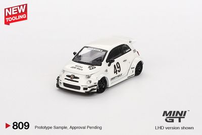 1:64 Fiat 595 Abarth LB-Works X Abas Works Gara White, 2024 (LHD) - MINI GT