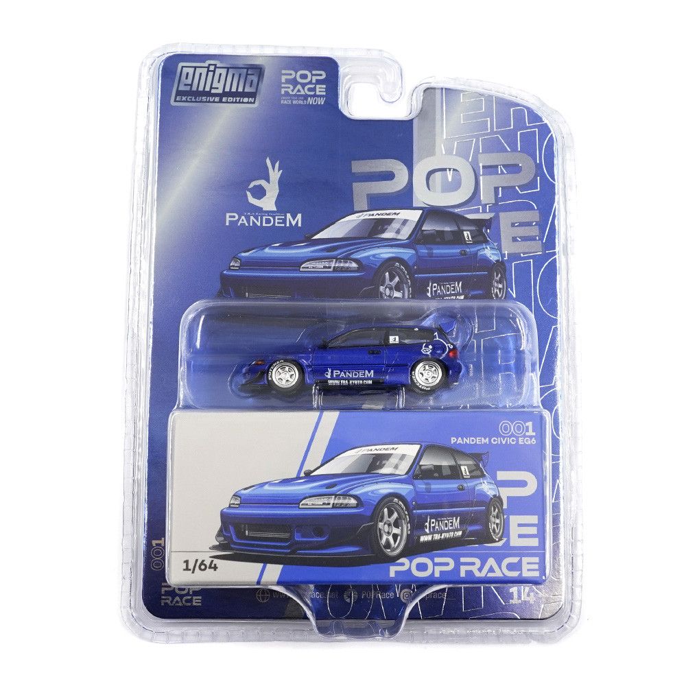 1:64 Honda Pandem Civic EG6 v1.5, Blue Metallic - Enigma Exclusive - Pop Race Limited