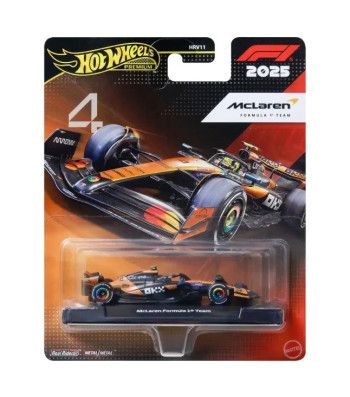 1:64 McLaren #4 Lando Norris Formula 1 2025, black/orange - Hot Wheels