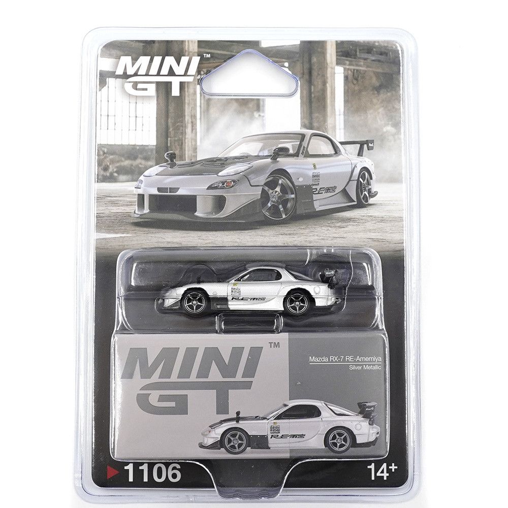 1:64 Mazda RX-7 (FD3S) RE-Amemiya, Silver Metallic, 2004 (Blister packaging) - MINI GT