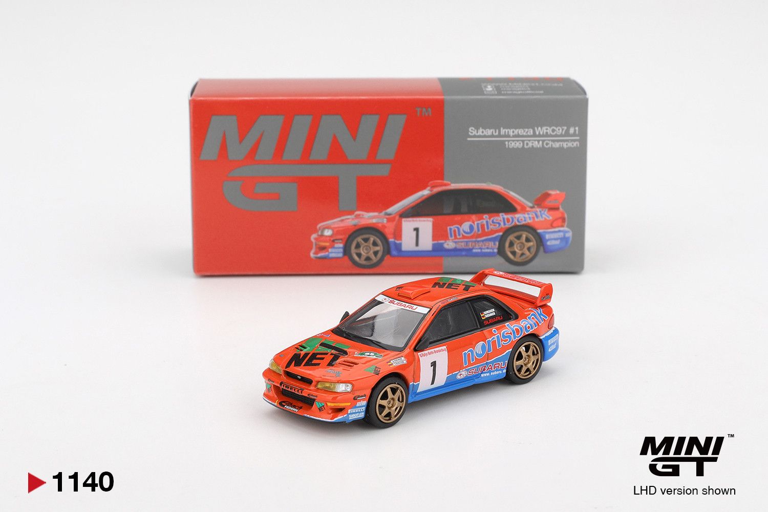 1:64 Subaru Impreza WRC97 #1 DRM Champion 1999 (LHD) - MINI GT