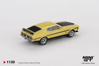 1:64 Ford Mustang Mach1 Grabber Yellow 1971 (LHD) - MINI GT