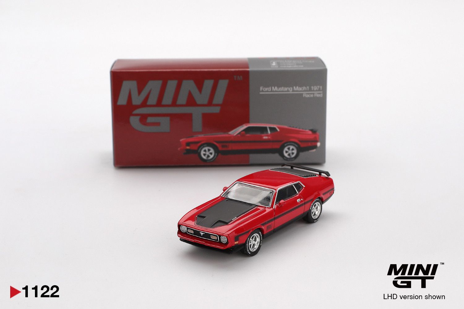 1:64 Ford Mustang Mach 1 Race Red 1971 (LHD) - MINI GT