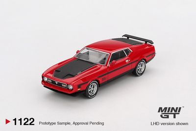 1:64 Ford Mustang Mach 1 Race Red 1971 (LHD) - MINI GT