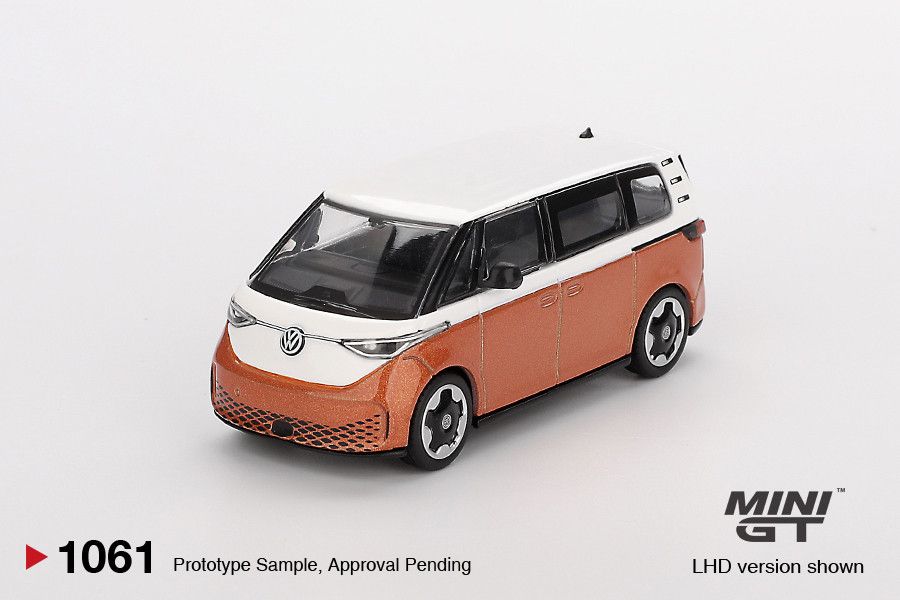 1:64 Volkswagen ID.Buzz Caravelle, Candy White/Energetic Orange, 2024 (LHD) - MINI GT
