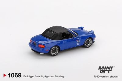1:64 Mazda Miata MX-5 (NA) Tuned Version, Dark Blue, 1990 (LHD) - MINI GT